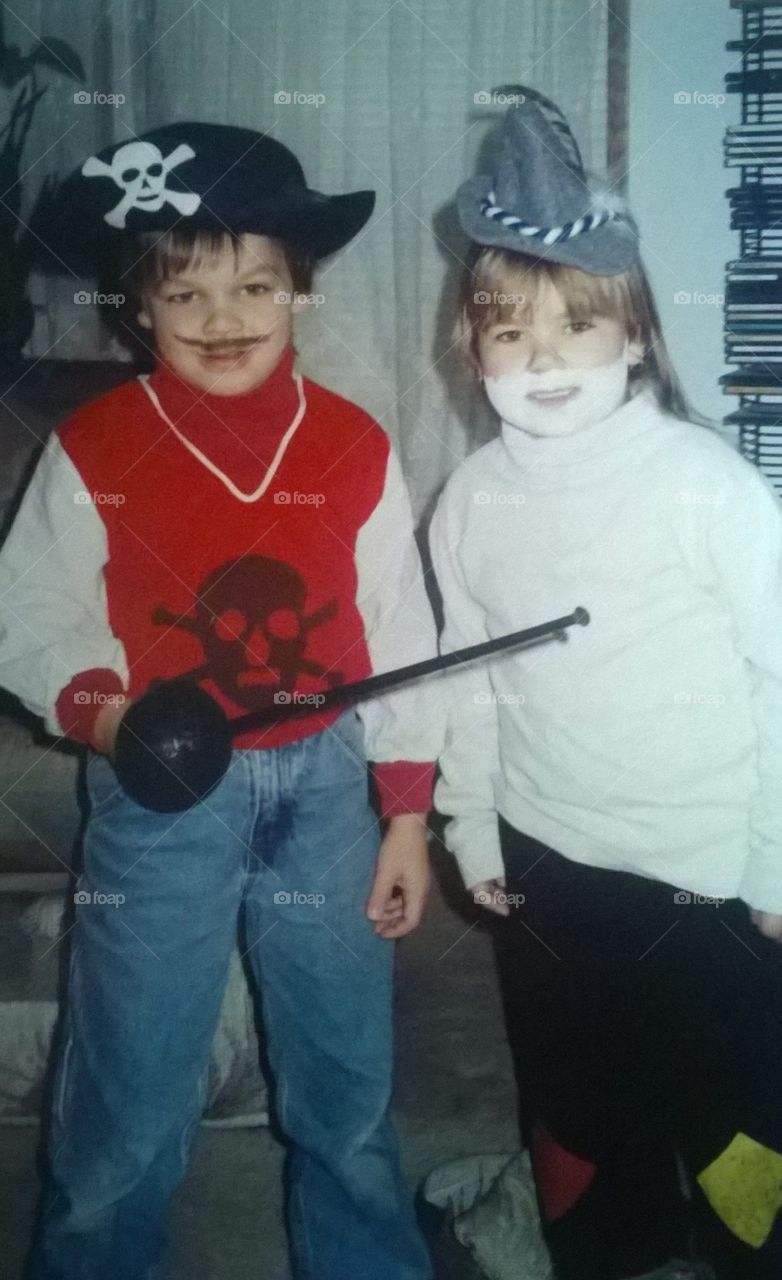 Siblings on Halloween