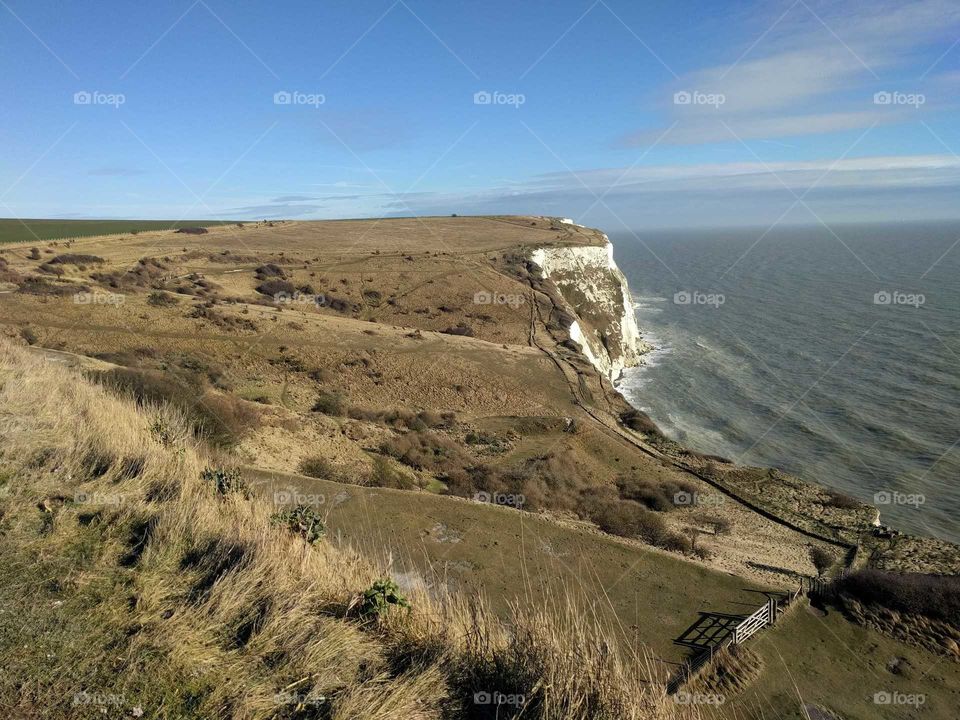 White Cliffs of Dover on a clear day