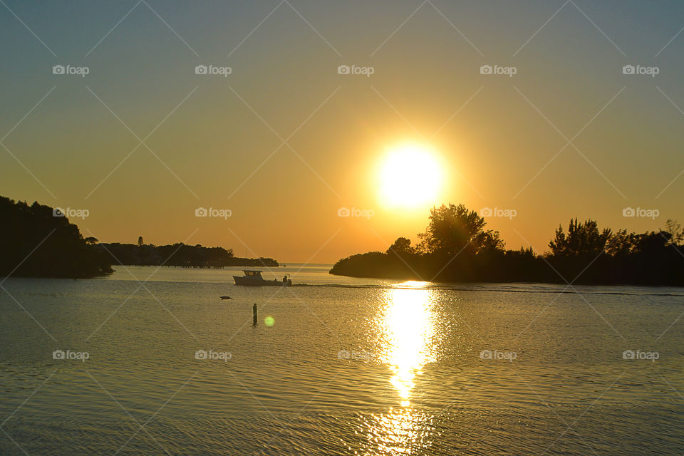Boating in the sunset