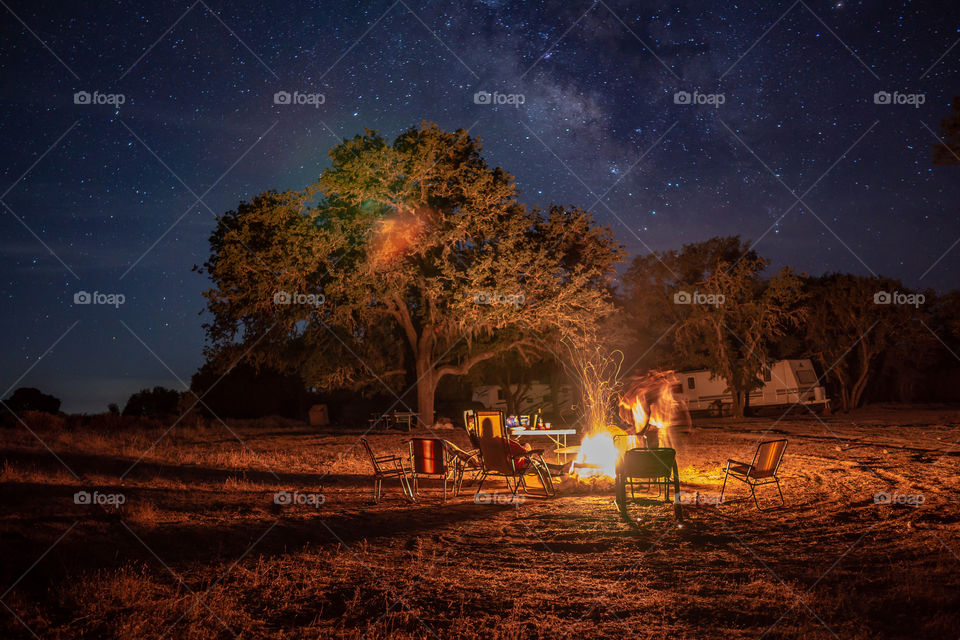 Milky Way camp fire