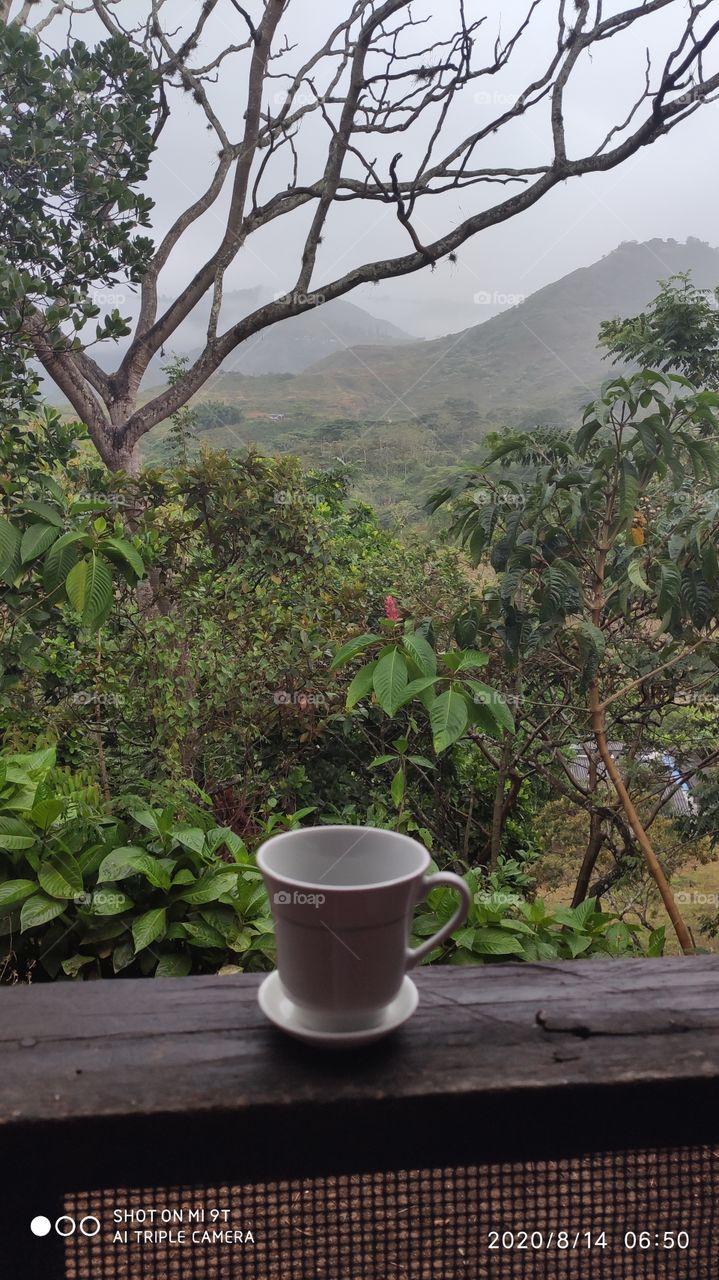 café en un día frio