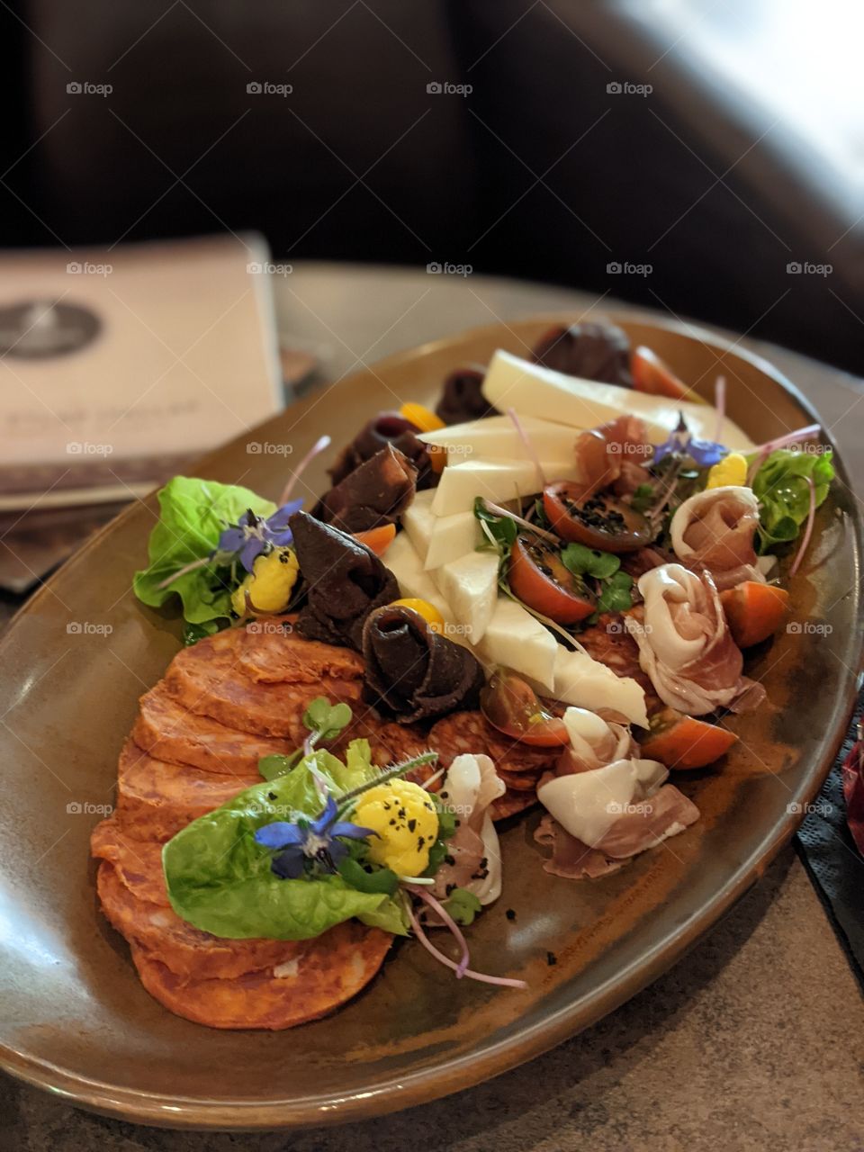 Sausage and cheese plate