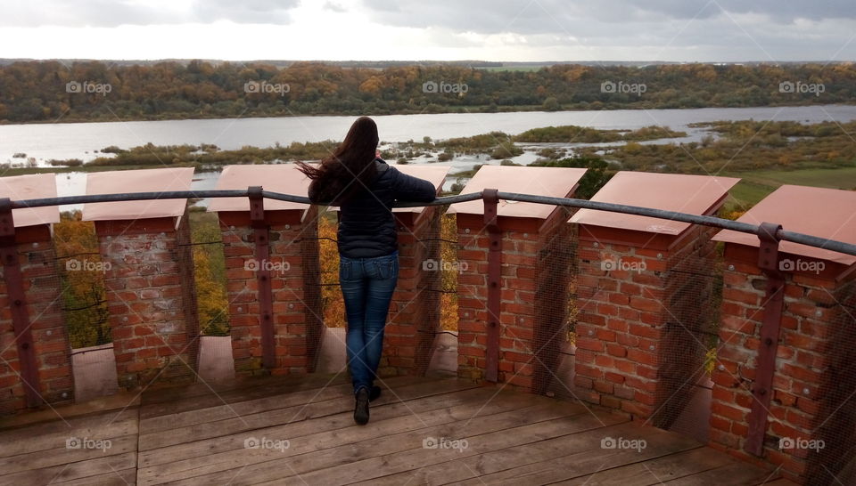 women on the castle tower