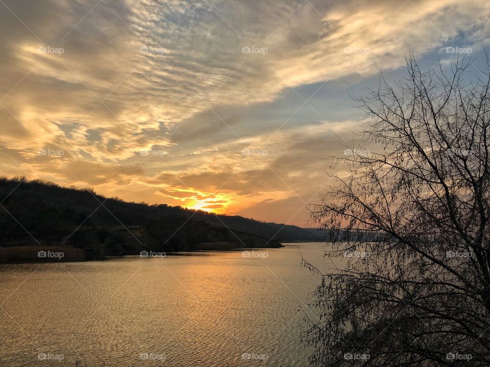 Beautiful sunset sky 