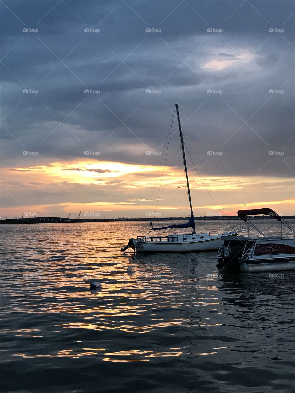 Water, Sea, Ocean, Boat, Sunset