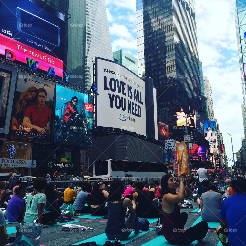 Yoga in Times Square New York