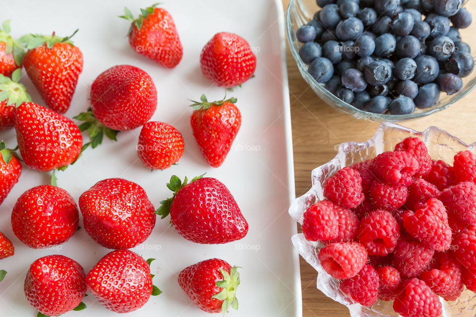 Fresh berries in the summer , healthy snacks in Sweden 