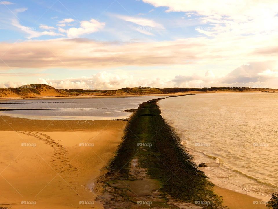 High angle view of sea