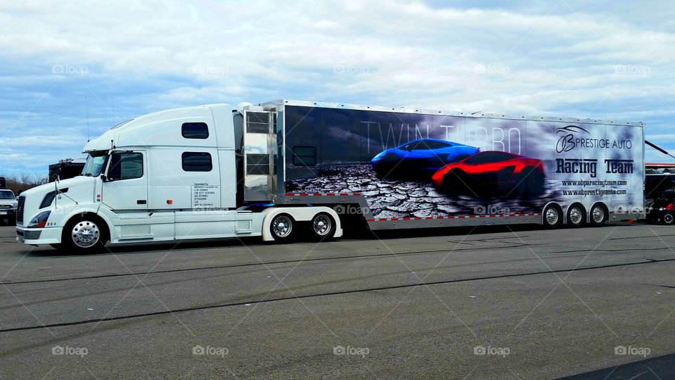 OB Prestige Volvo VNL 780 race hauler