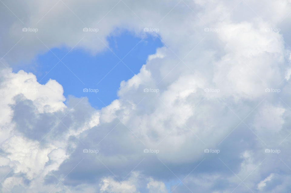 Heart shaped cloud in the sky. Not Photoshoped.