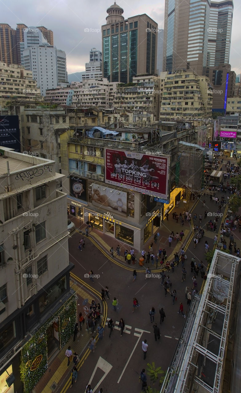 Causeway Bay shopping street. From Hysan Plaza