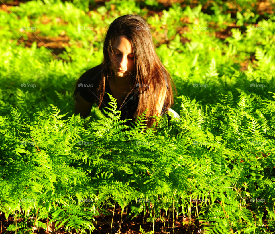 girl nature model fern by lightanddrawing