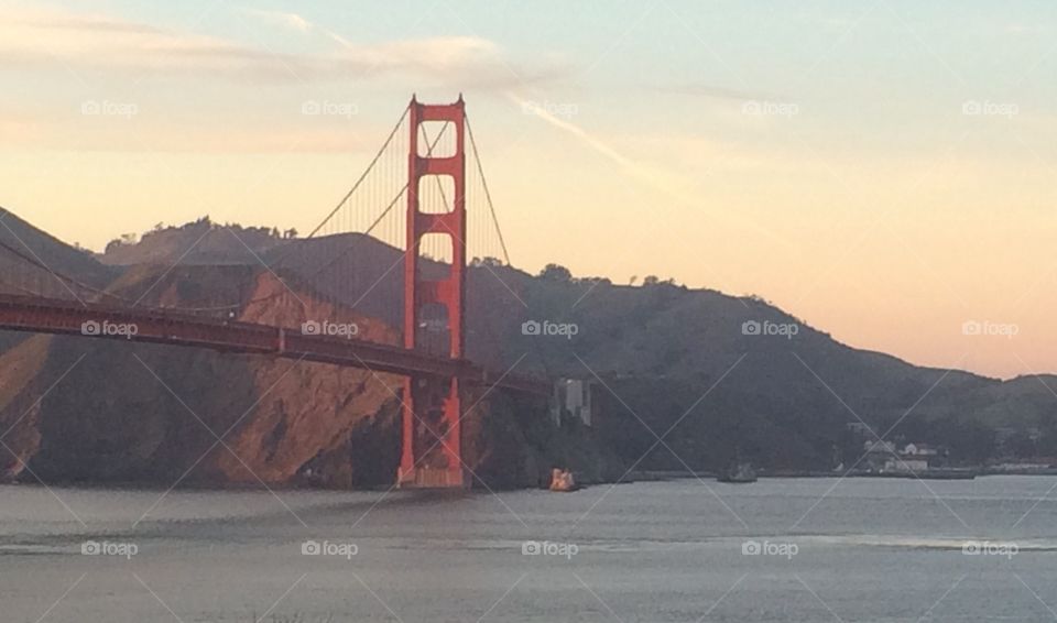 Golden Gate Bridge by sunset