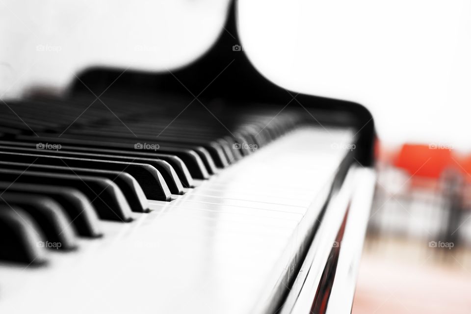 keyboard of a concert piano. Keyboard of a concert piano closeup