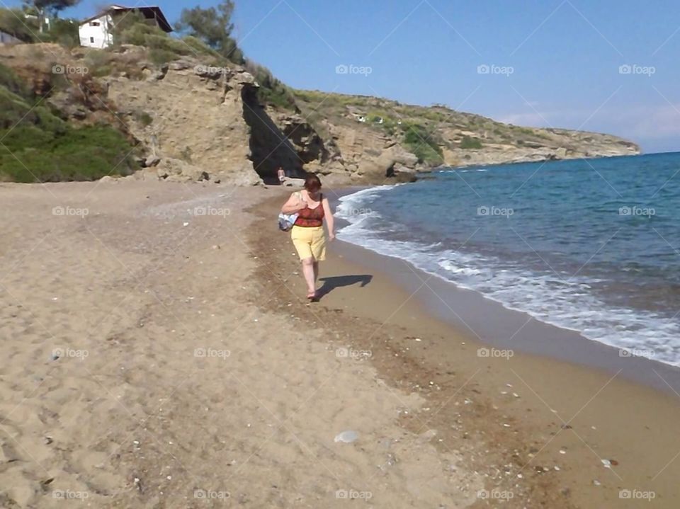 beach europe greek beach walking on beach by desx113