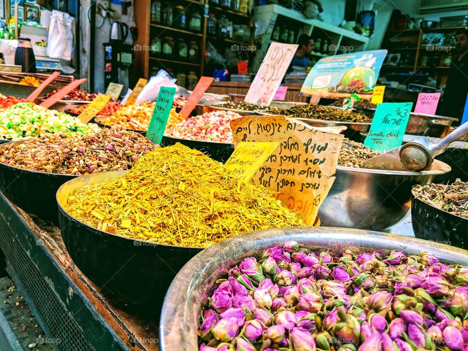 Spice shop Mahane Yehuda Market Israel