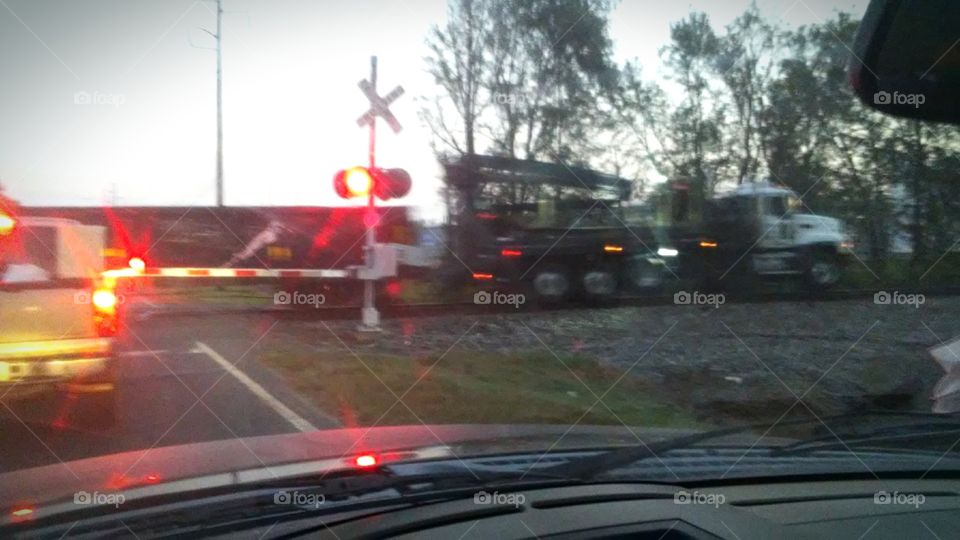 Truck pulling train