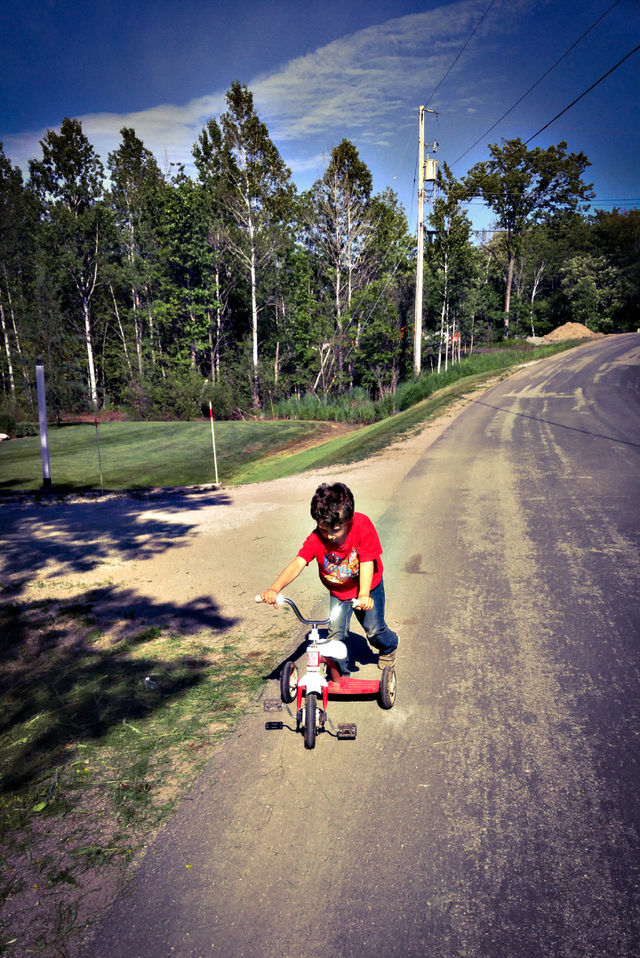 Loving His Bike! Enjoying Summer Sunny Days