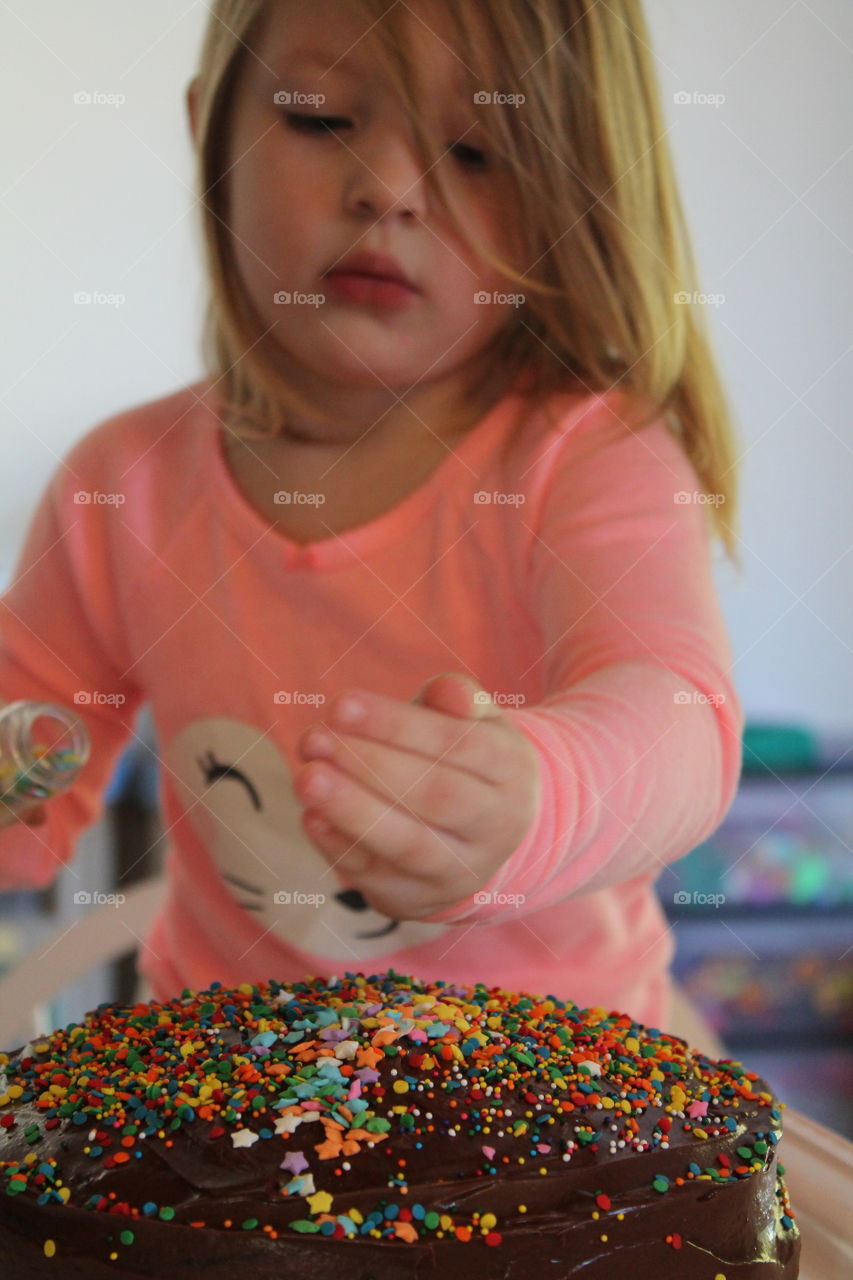 making a birthday cake