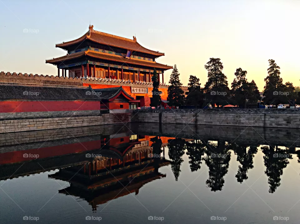 Forbidden City in the sunset