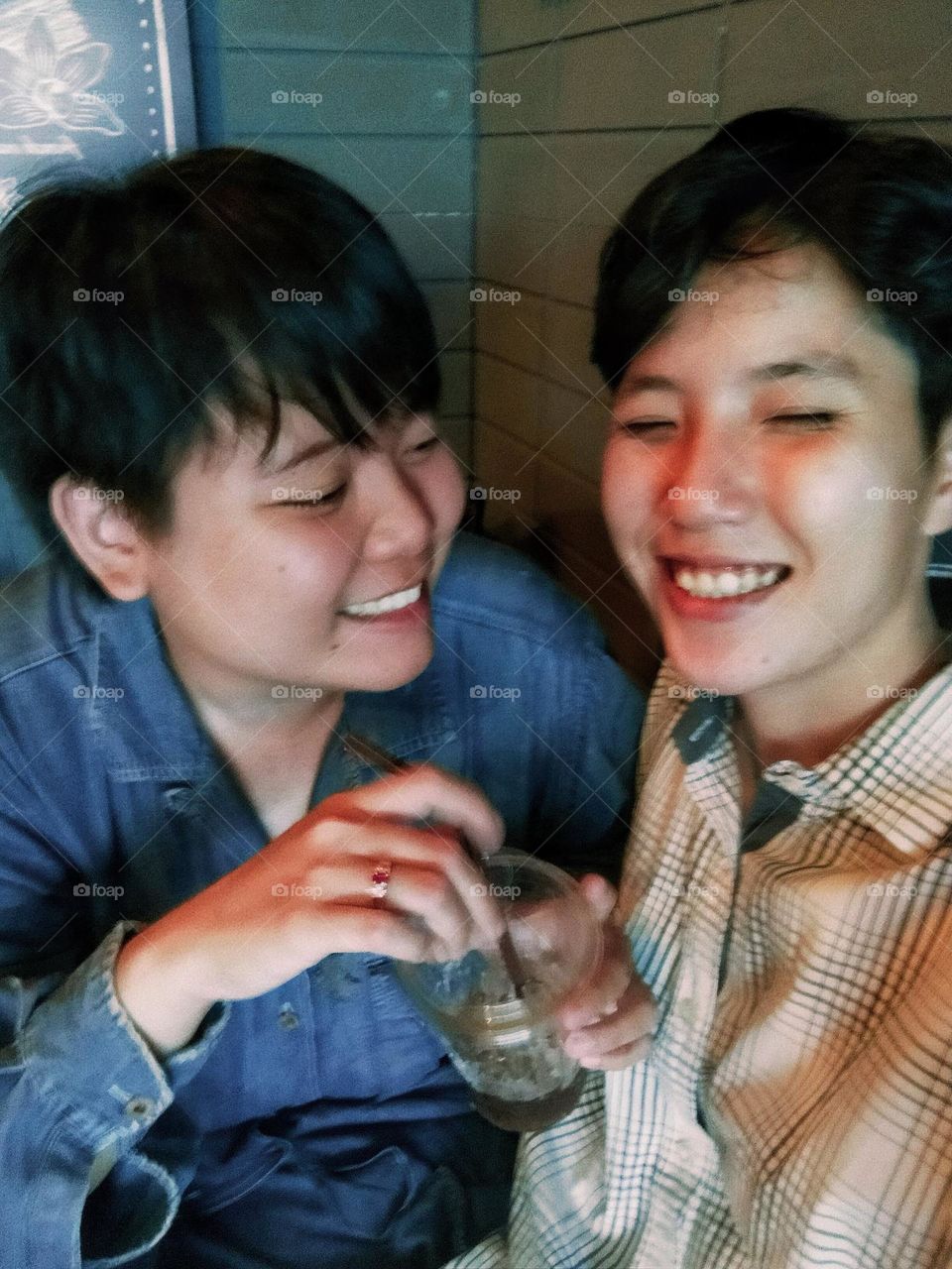 Me and my boyfriend were having fun talking.