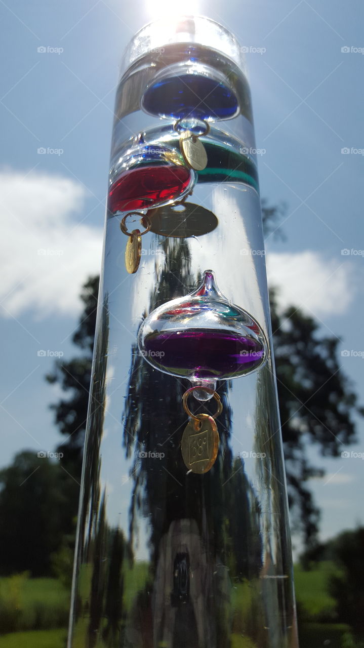 Galileo thermometer. floating thermometer