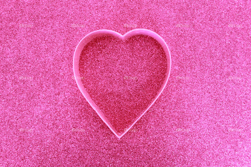 Heart shape on pink background