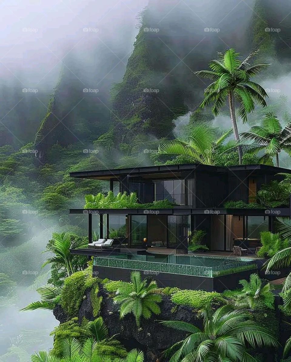 Glory be to God, the magnificent and picturesque view and the natural green trees are a view that is nothing more wonderful than it