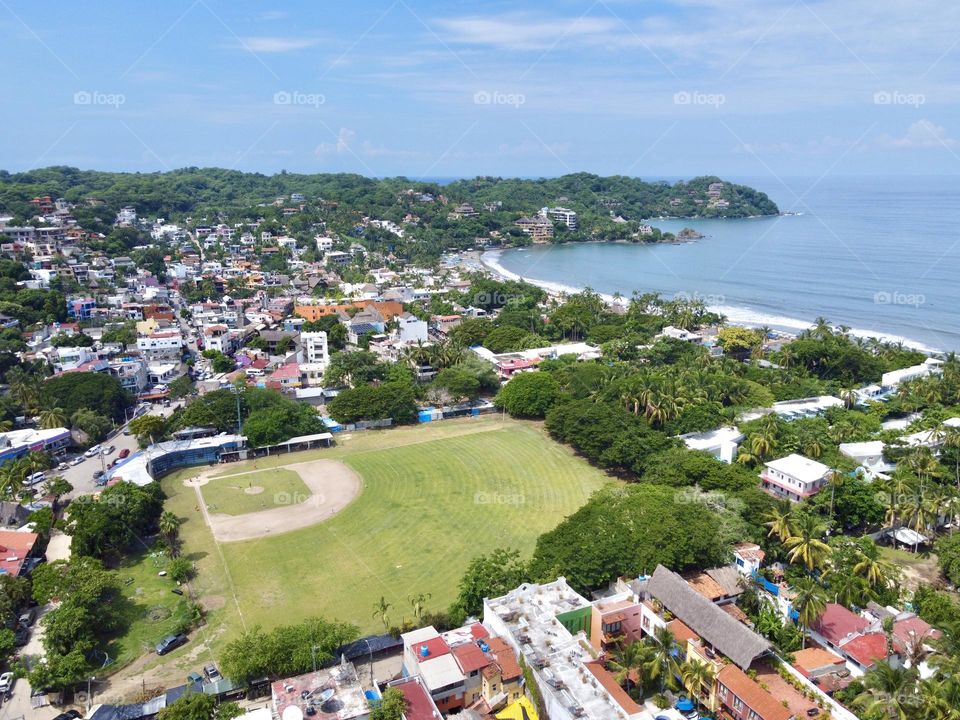 Sayulita y su campo de beisbol donde juegan los Jaibos de Sayulita