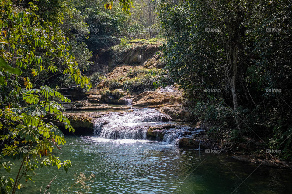 Waterfalls in the middle of Brazilian jungle