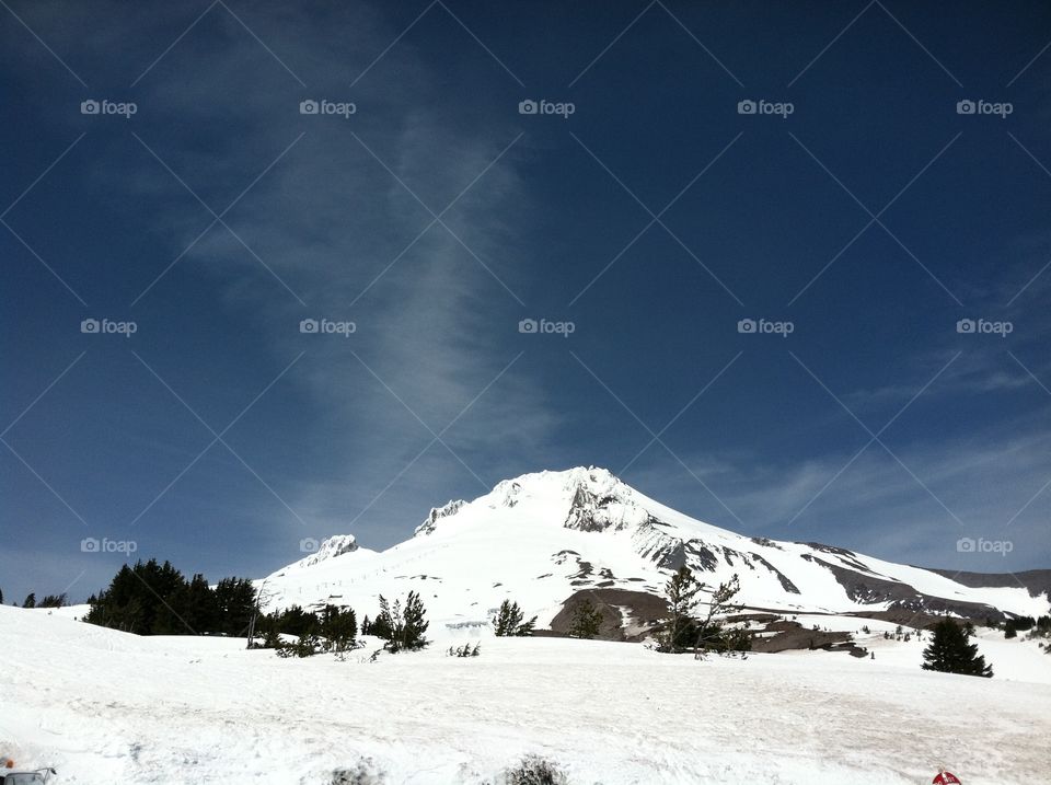 View of Mount Hood from the Timberline Lodge. 