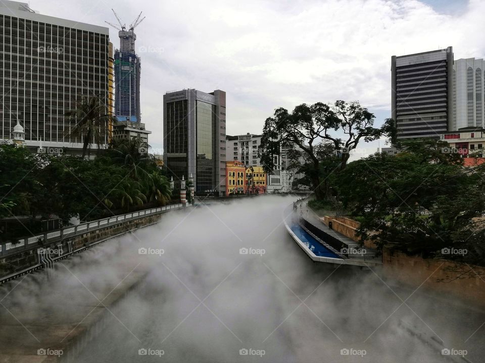 Confluence of the Klang and Gombak rivers in Kuala Lumpur in Malaysia