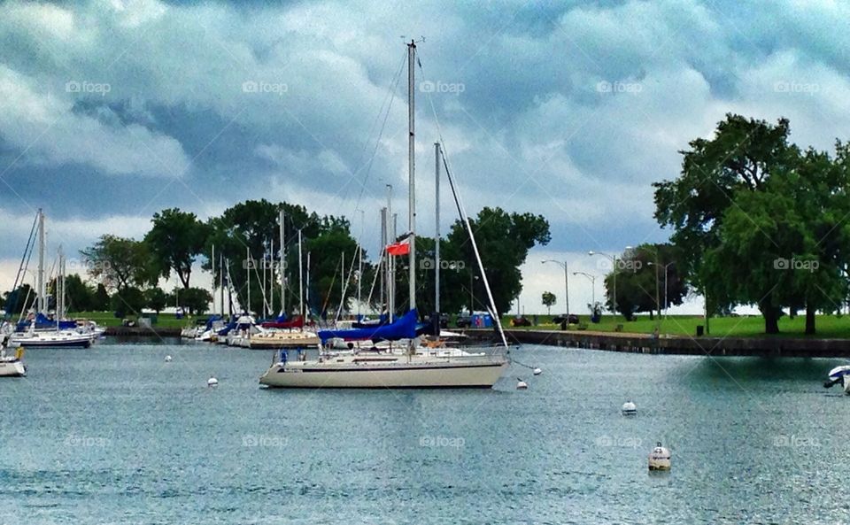 Sailboat. Lake Michigan