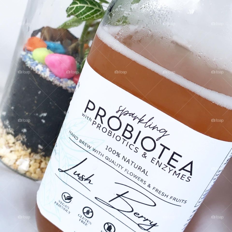 Sparkling Probiotea filled with enzymes and minerals in lush berry flavour 