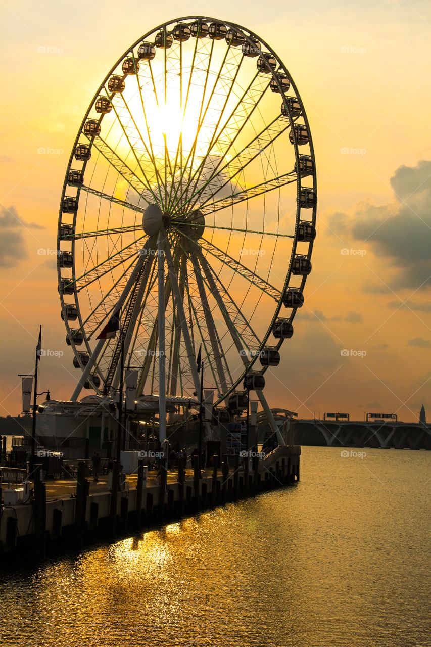 Ferris wheel at sunset