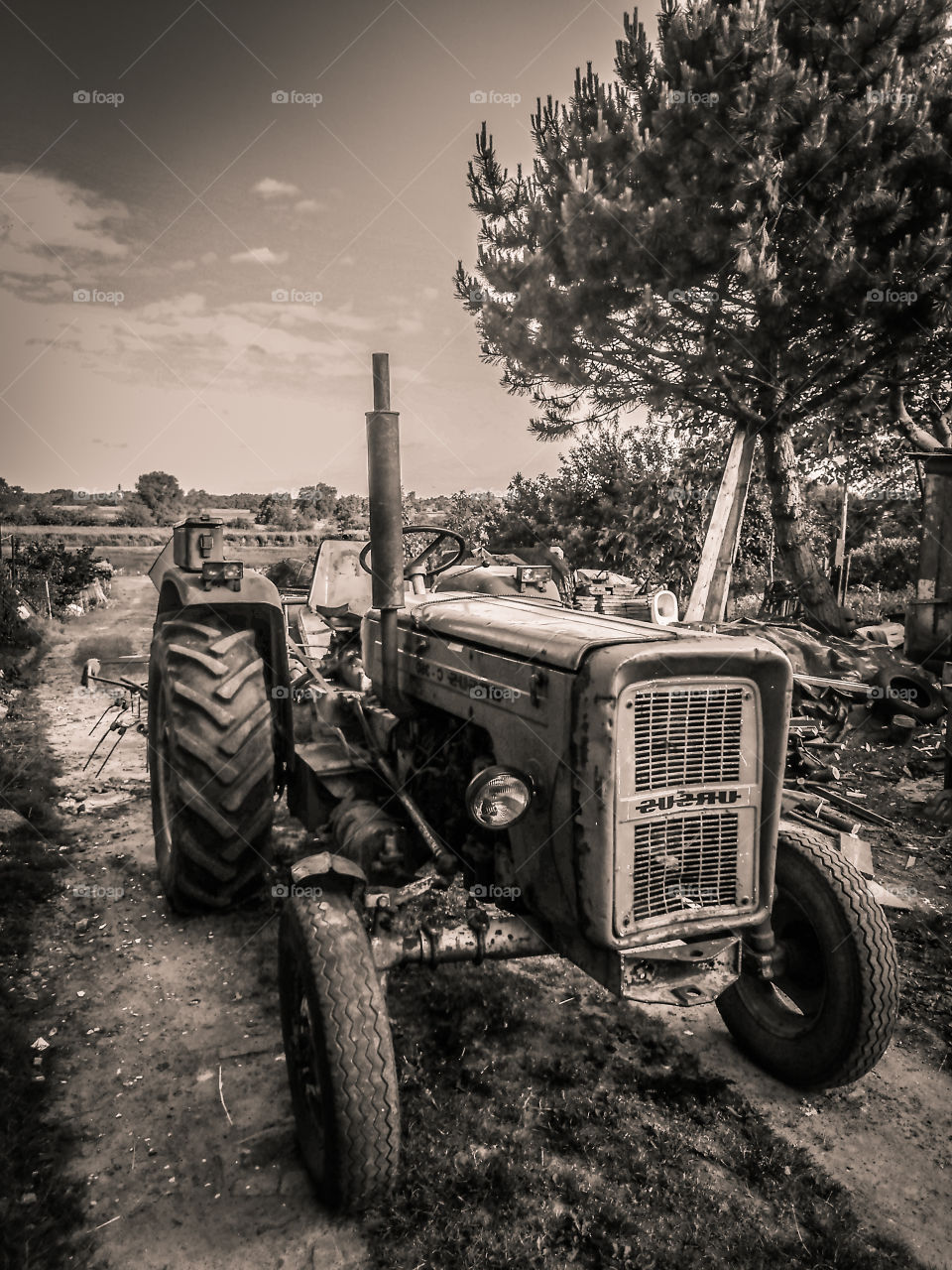 Old retro tractor 