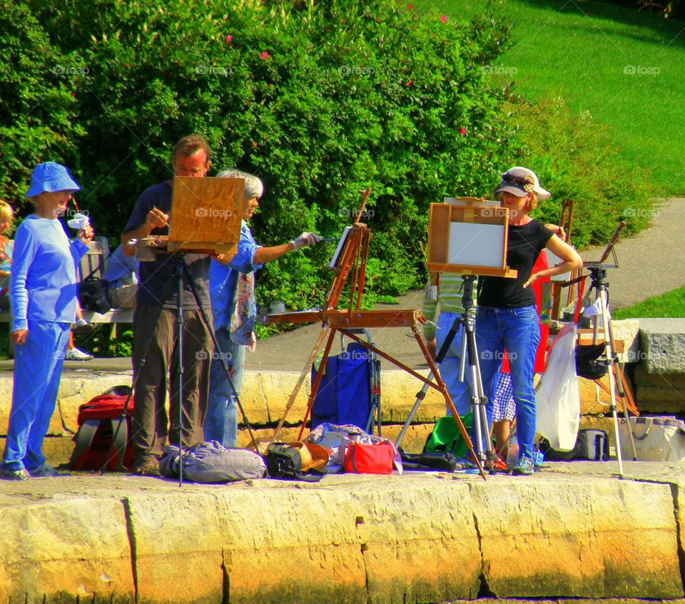 Artists. Camden Maine painting class.