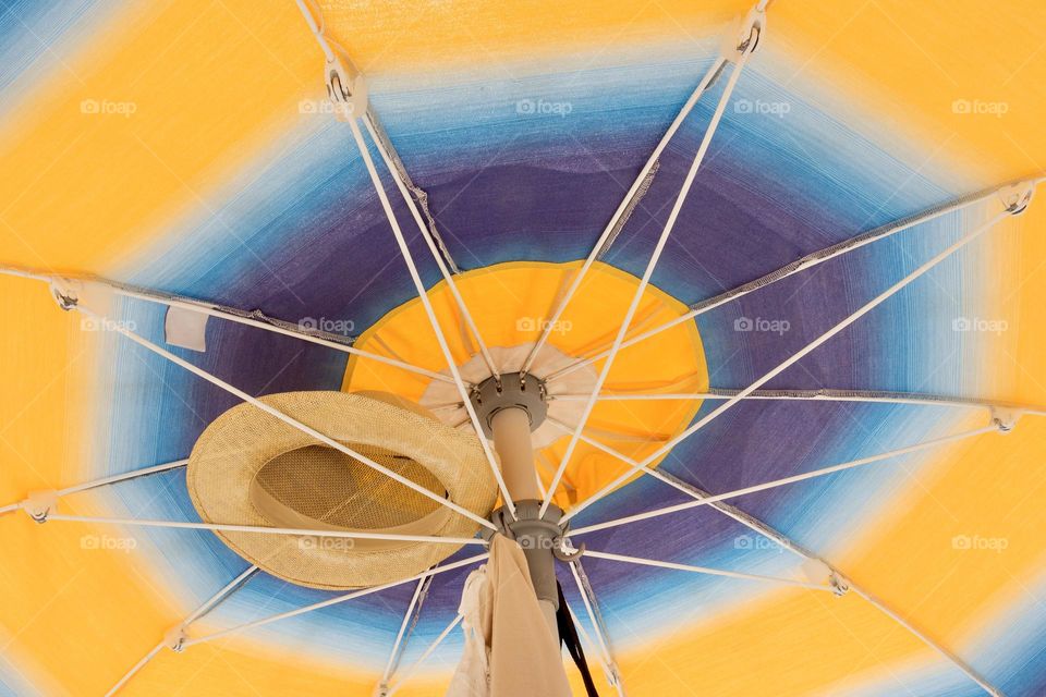 Hat on umbrella