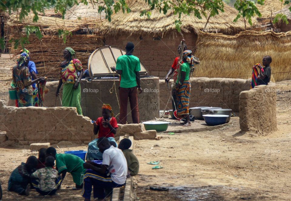 Drawing water from the well, northern Cameroon