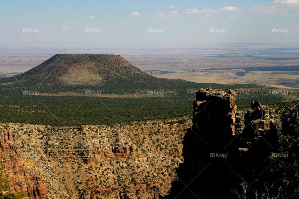 Grand Canyon hilltop plateau feature in Arizona 