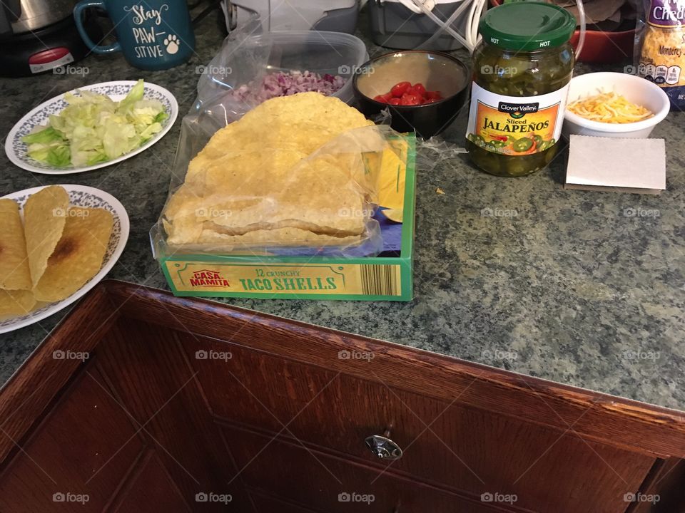 Someone say tacos? All the fixings just waiting on the meat. Not much longer.    