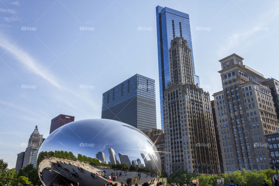 Cloud Gate and Michigan Avenue