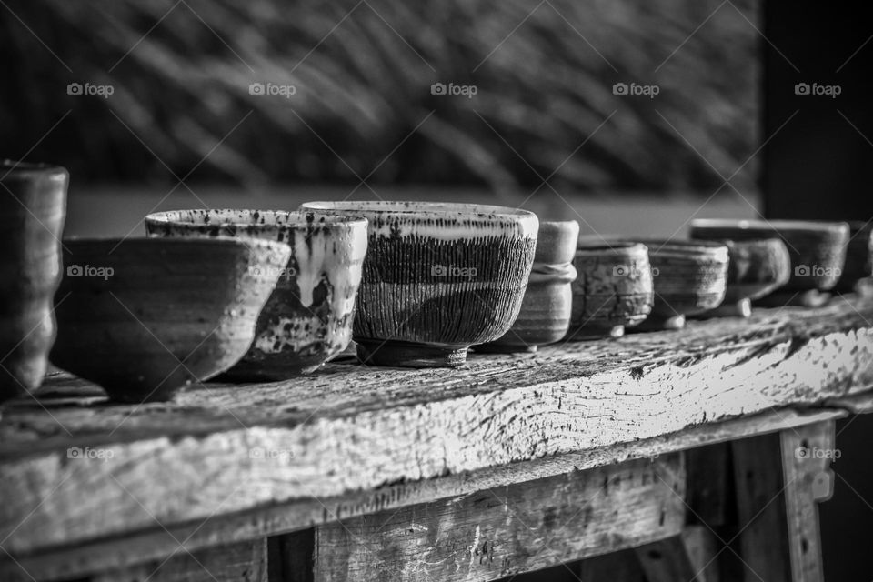 light and shadow of pottery