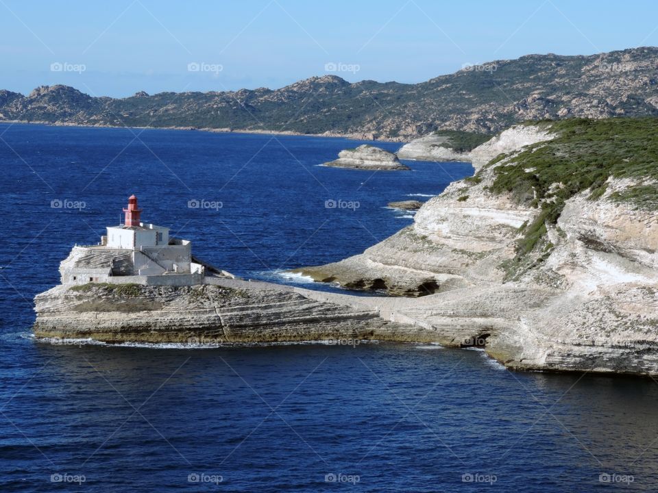 Lighthouse at the entry of Bonifacio,Corsica,France
