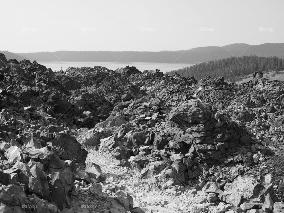 Rugged terrain of the Big Obsidian Flow 