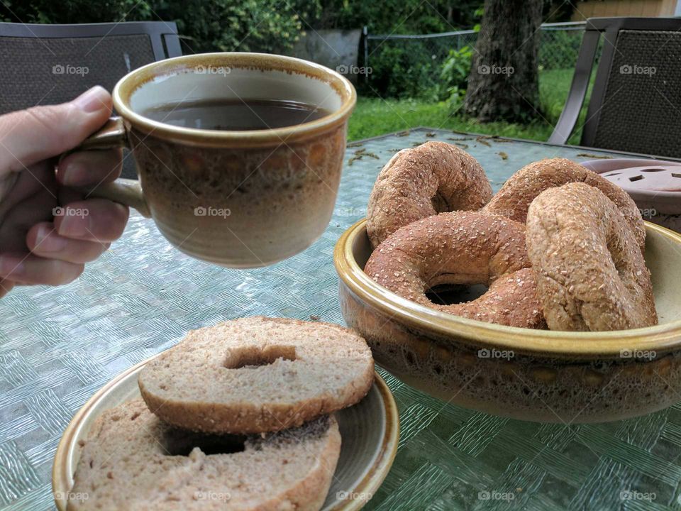 coffee and bagels