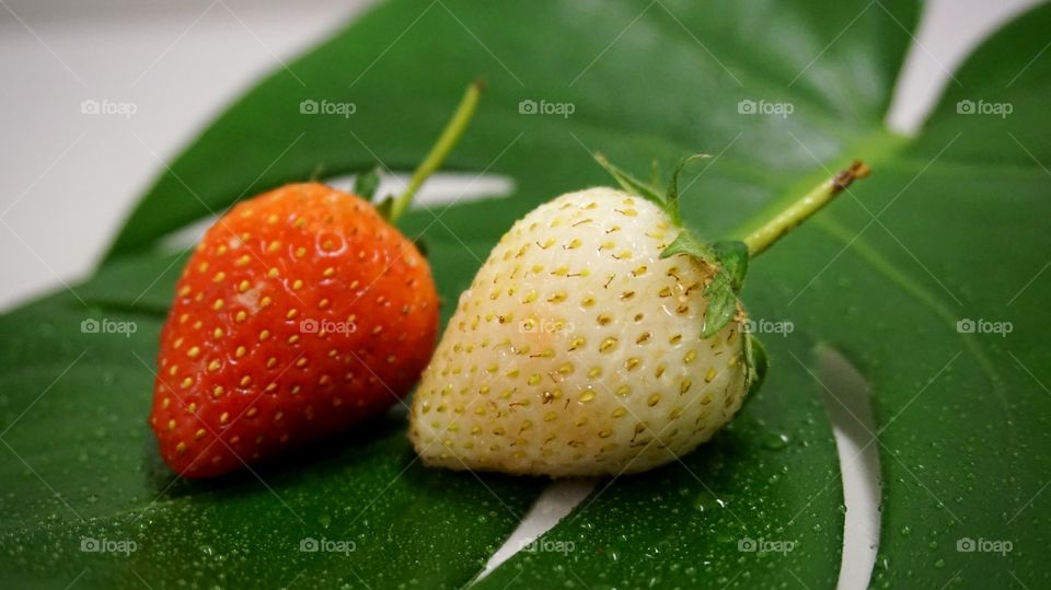 Red and white Thai strawberries