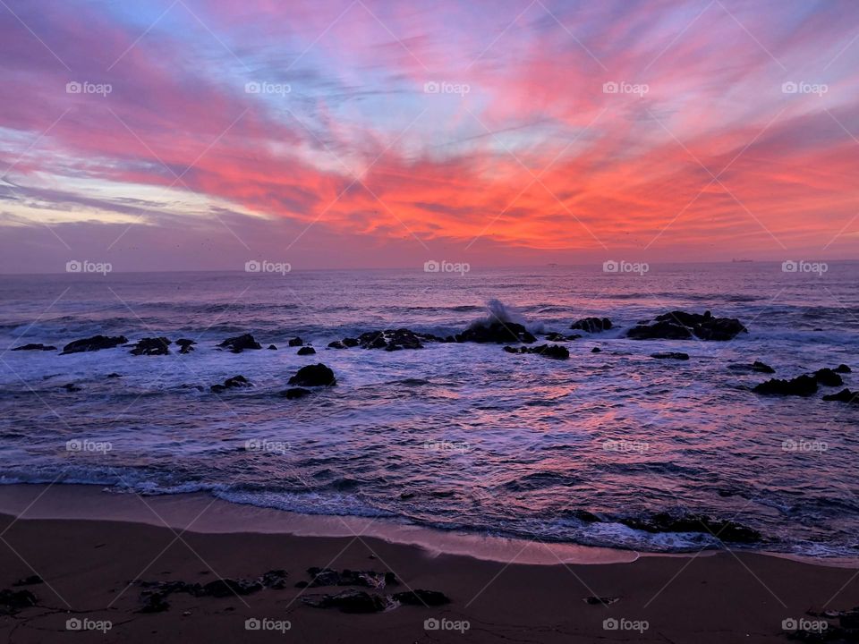 Sunset in Porto, Portugal 