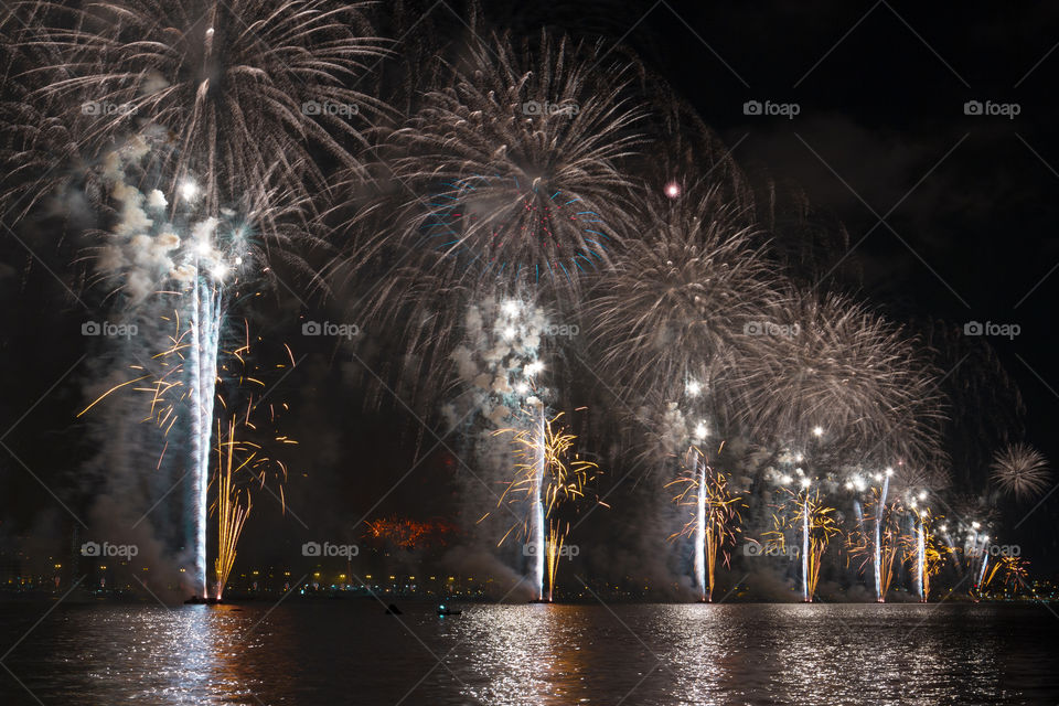 Fireworks in Florianopolis Santa Catarina Brazil.