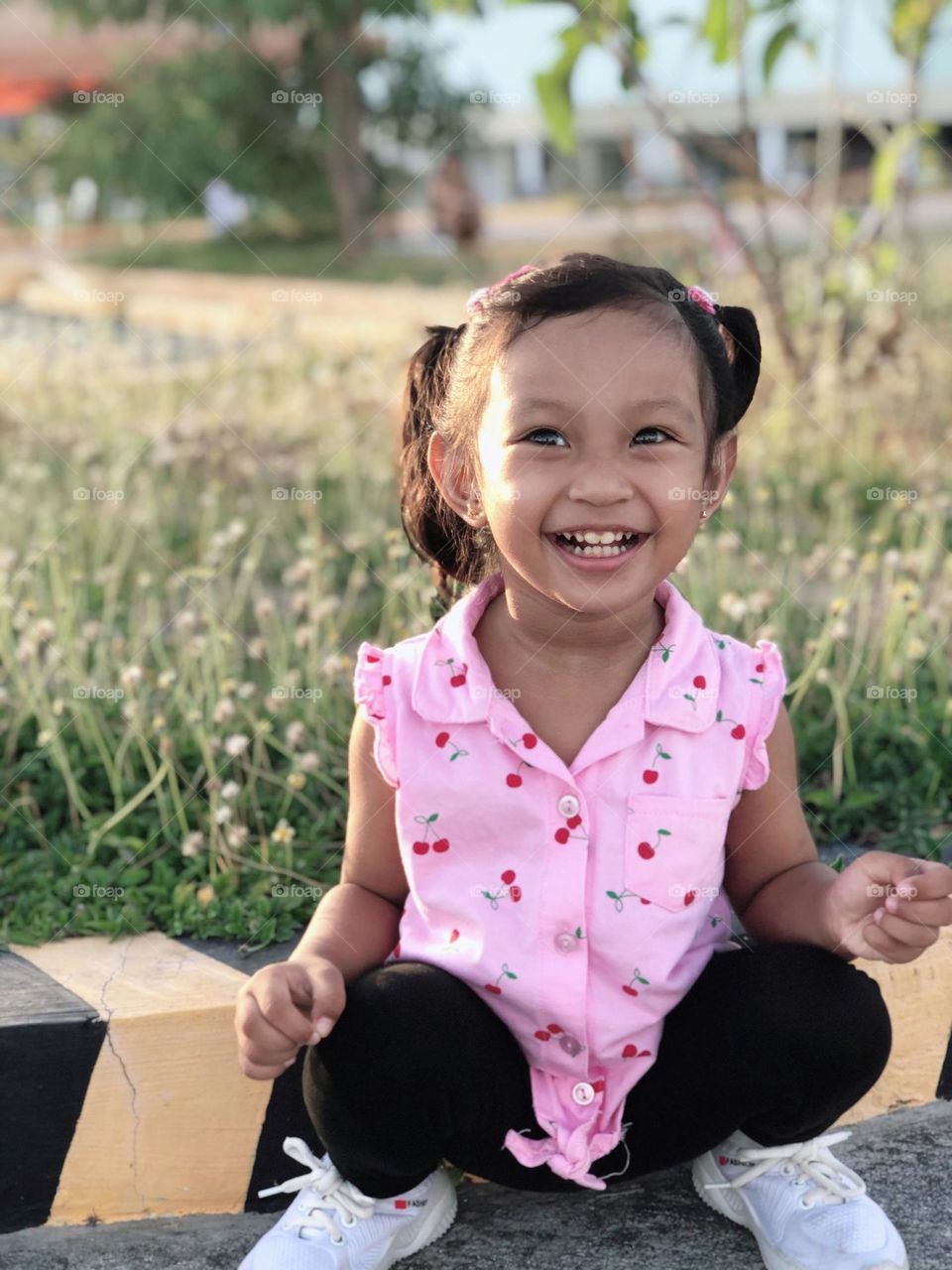 A captured happiness from a beautiful little girl 